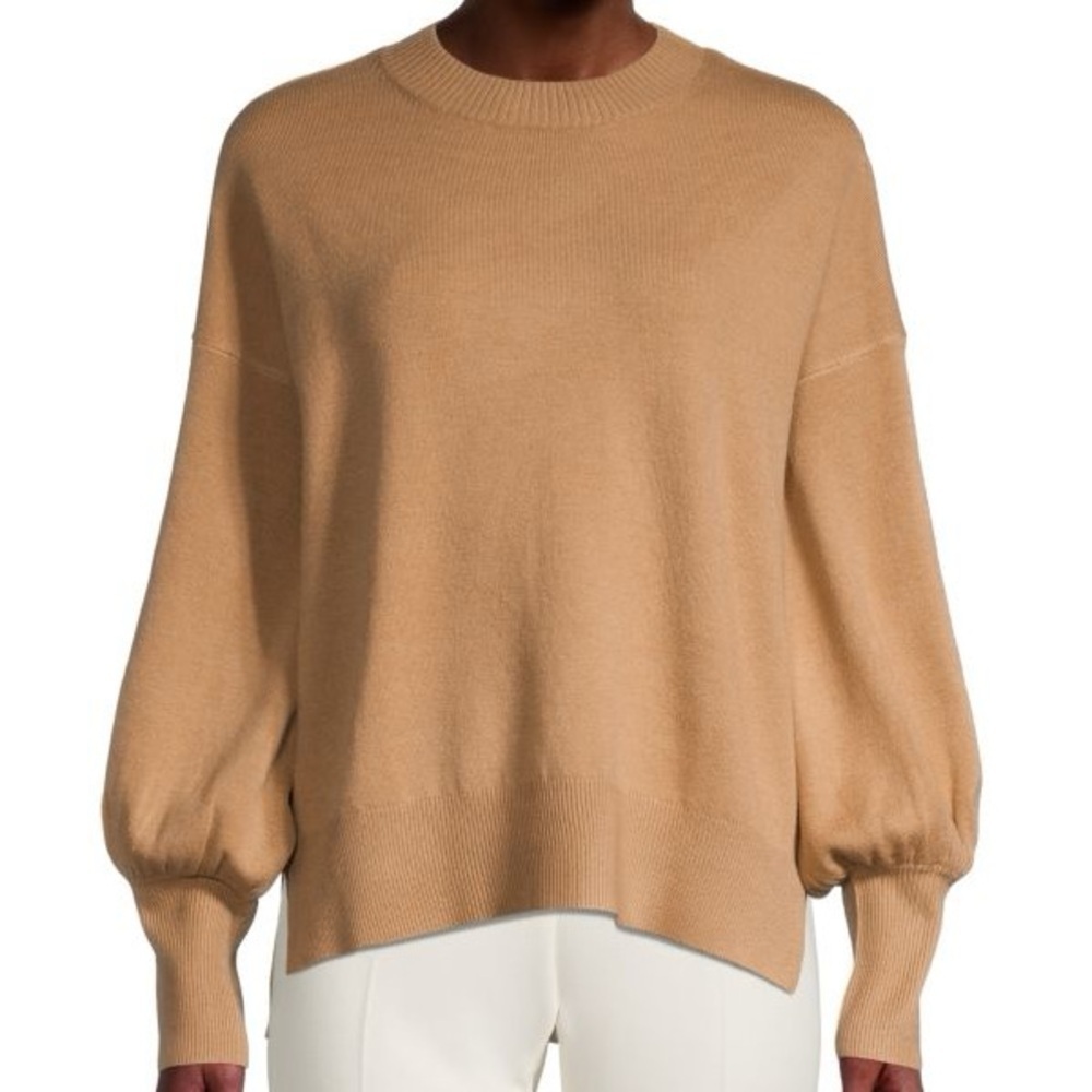 French Connection Baby Soft Crewneck Sweater Size Large in Tan